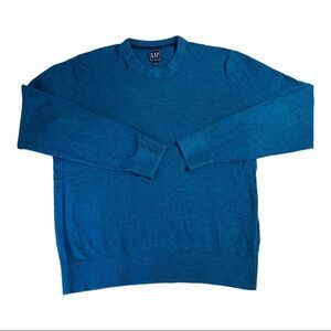 Blue Marl Cotton Crew Neck Sweater - Gap